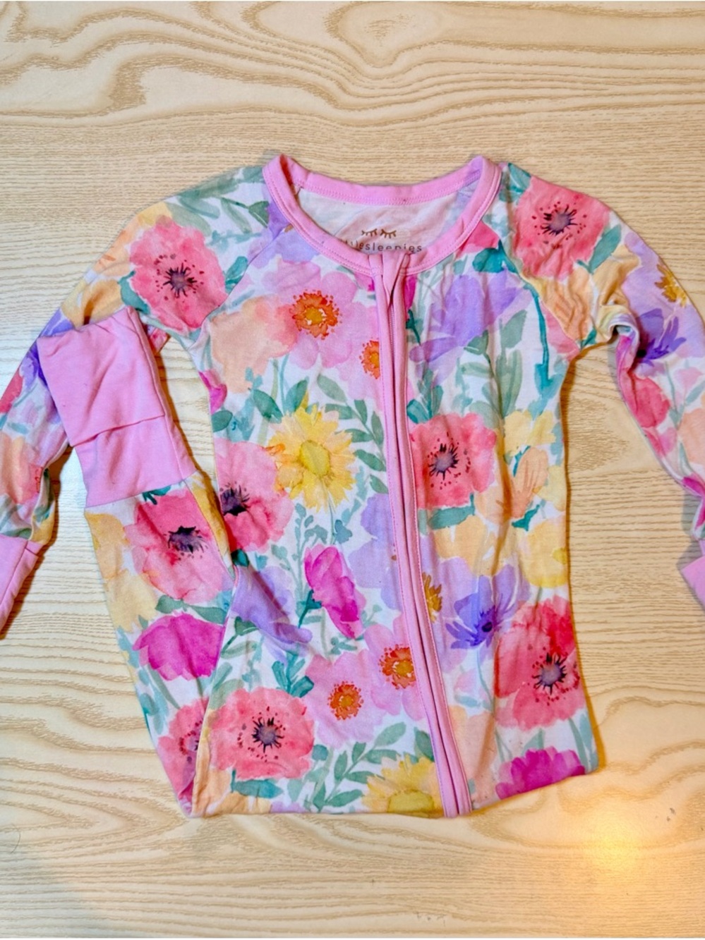 Little Sleepies Pink Floral Zippy Pajamas (6-12 months)